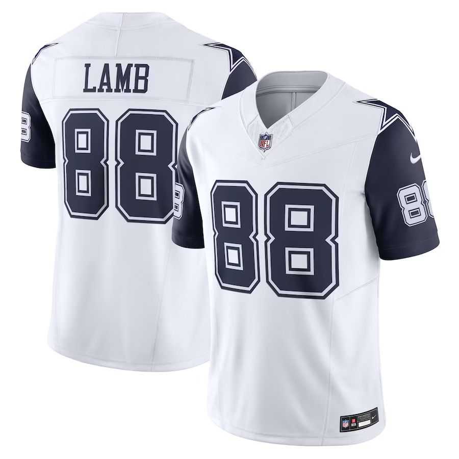 Men Dallas Cowboys 88 CeeDee Lamb Nike White Vapor F.U.S.E. Limited NFL Jerseys